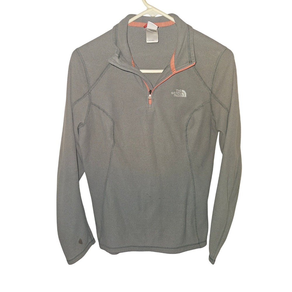 The North Face Womens Gray Fleece 1/4 Zip Pullover Sweatshirt‎ Size M